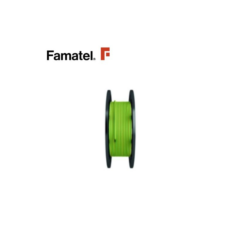 Cable unipolar flexible 1x2,5mm Amarillo verde (metradas y con EAN) Bobina 200m FAMATEL