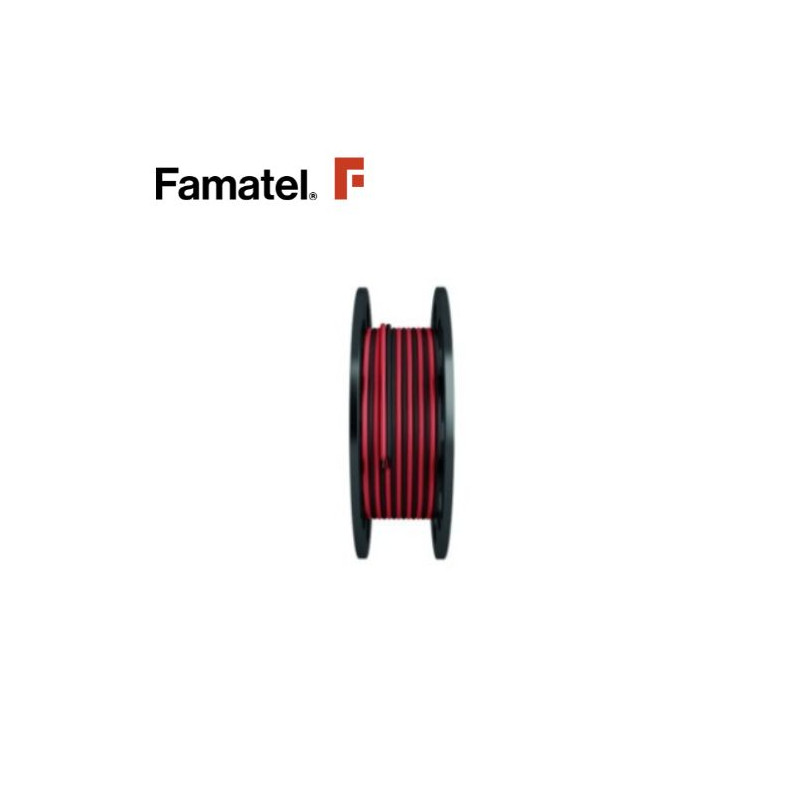 Cable paralelo rojo negro 2 x 0,75 mm 200 m (metradas y con EAN) Bobina FAMATEL C1