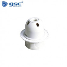 Portalámpara E27 Termoplástico Semirosacado con arandela Blanco GSC C10/400