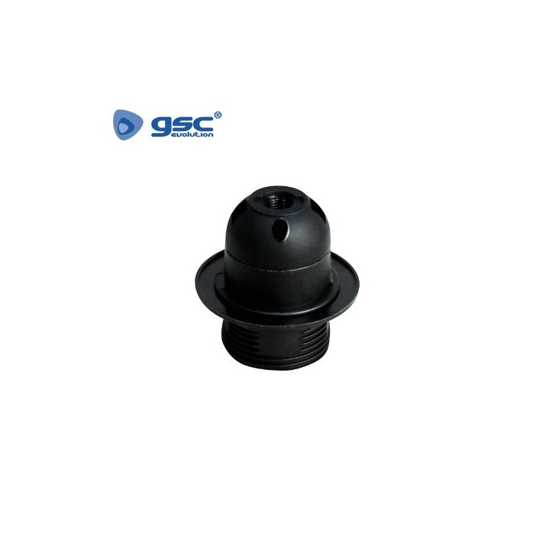 Portalámpara E27 Termoplástico Semerosacado con arandela Negro GSC C10/400