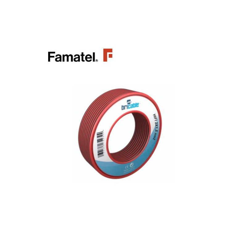 Cable paralelo rojo negro 2 x 0,75 mm 5 m Rollo FAMATEL C8