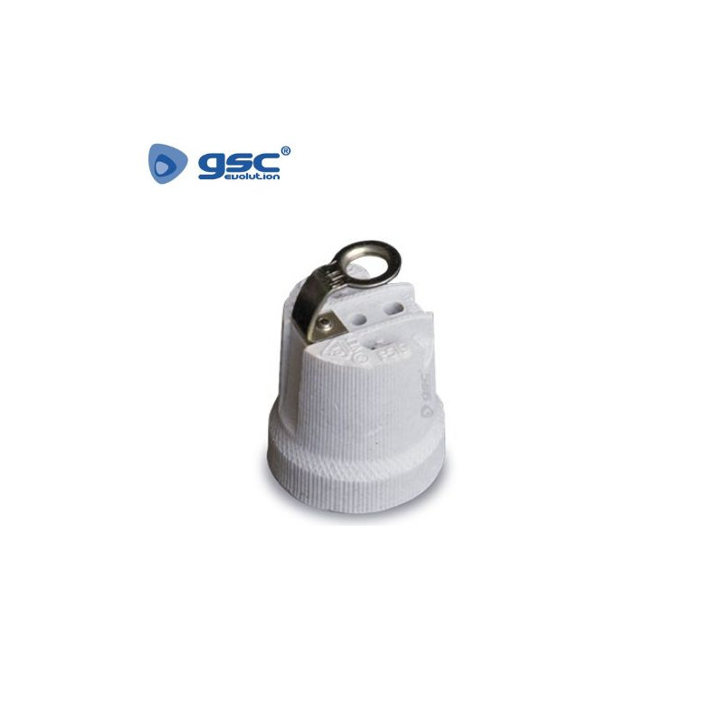 Portalámpara E27 Cerámico refozado Blanco GSC C25/200