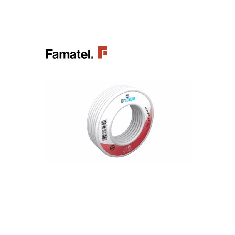 Cable manguera redonda 3x2,5mm Blanco Rollo 5m FAMATEL