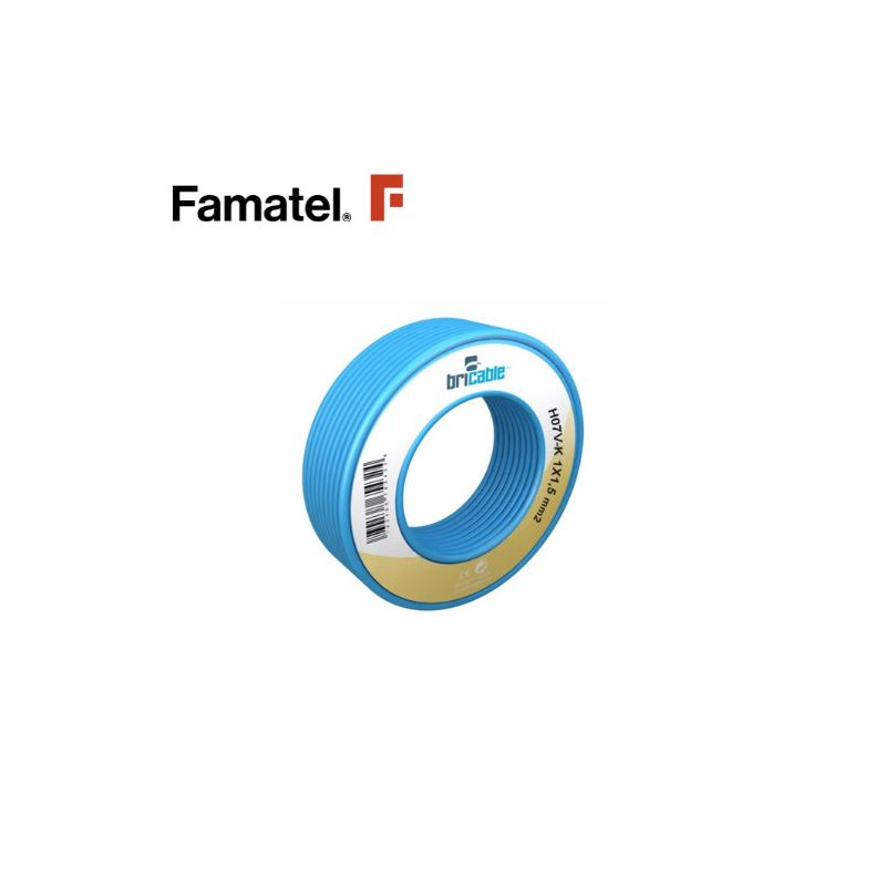 Cable unipolar flexible 1x2,5mm Azul Rollo 10m FAMATEL
