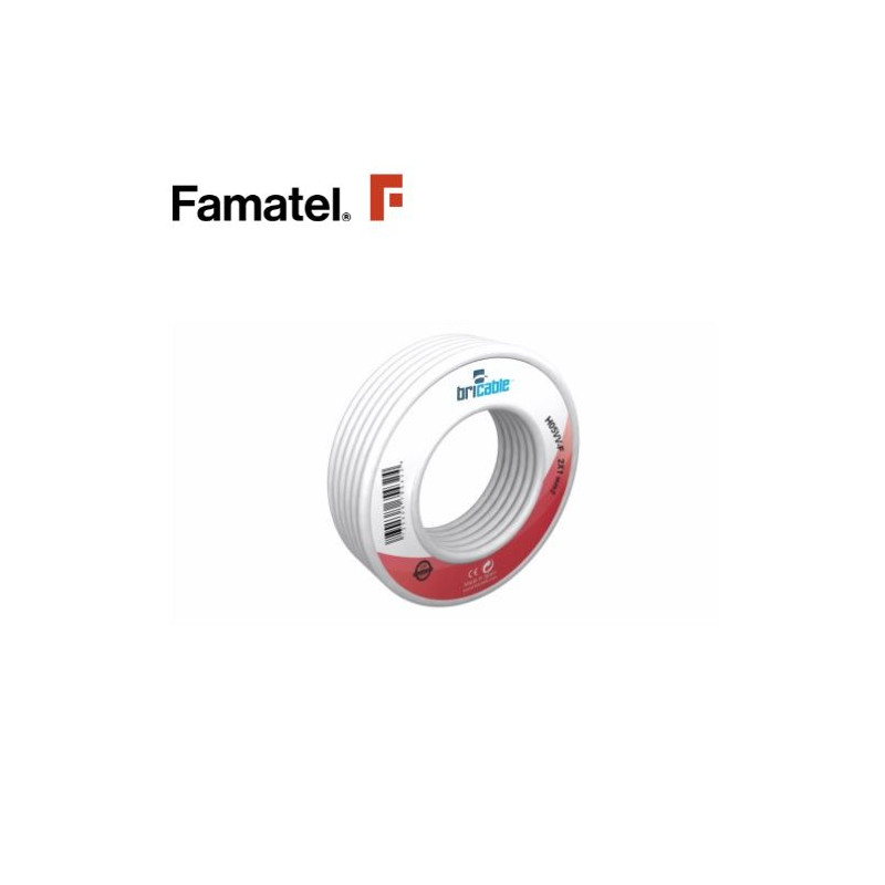 Cable manguera PLANA 2x0,75mm Blanco Rollo 25m FAMATEL C1