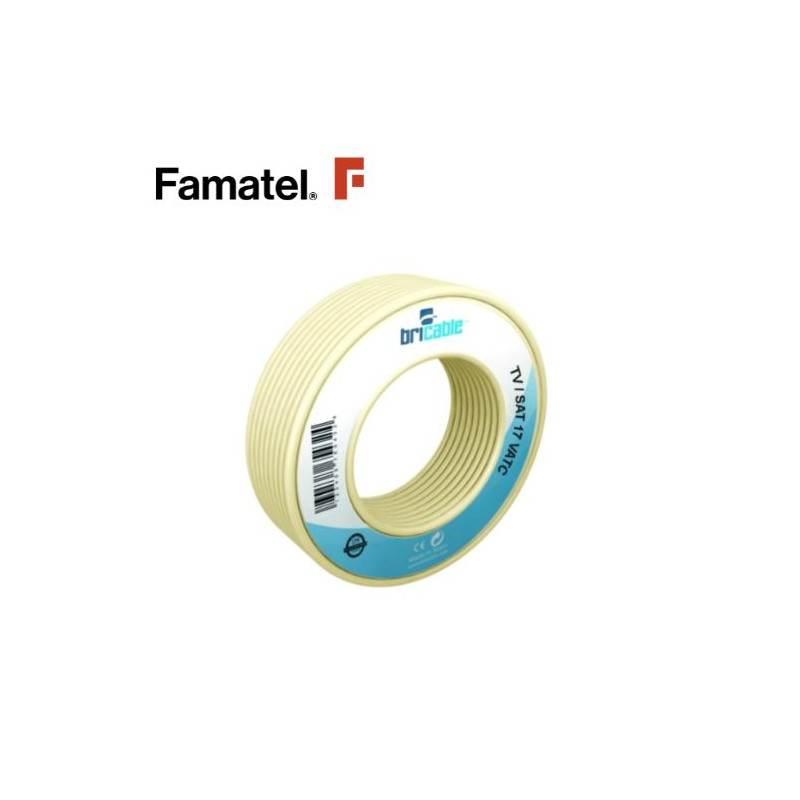 Cable telefónico 4 hilos Marfil 25m Rollo FAMATEL C3