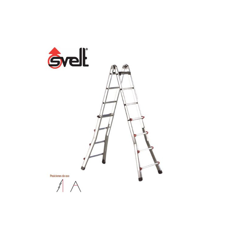 Escalera ALUMINIO Profesional tijera telescópica 10 peldaños EN131 ESCALISIMA SVELT