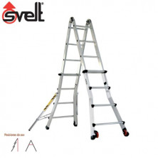 Escalera ALUMINIO Profesional tijera telescópica 8 peldaños con estabilizadorEN131 ESCALISIMA SVELT