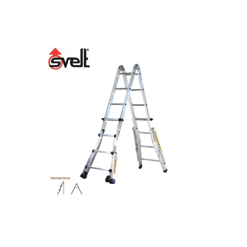 Escalera ALUMINIO Profesional tijera telescópica 8 peldaños EN131 ESCALISIMA PLUS ELITE SVELT