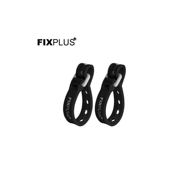 Pack de 2 bridas elásticas de 30 cm Negras FIXPLUS