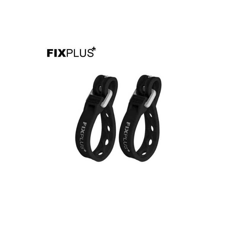 Pack de 2 bridas elásticas de 40 cm Negras FIXPLUS