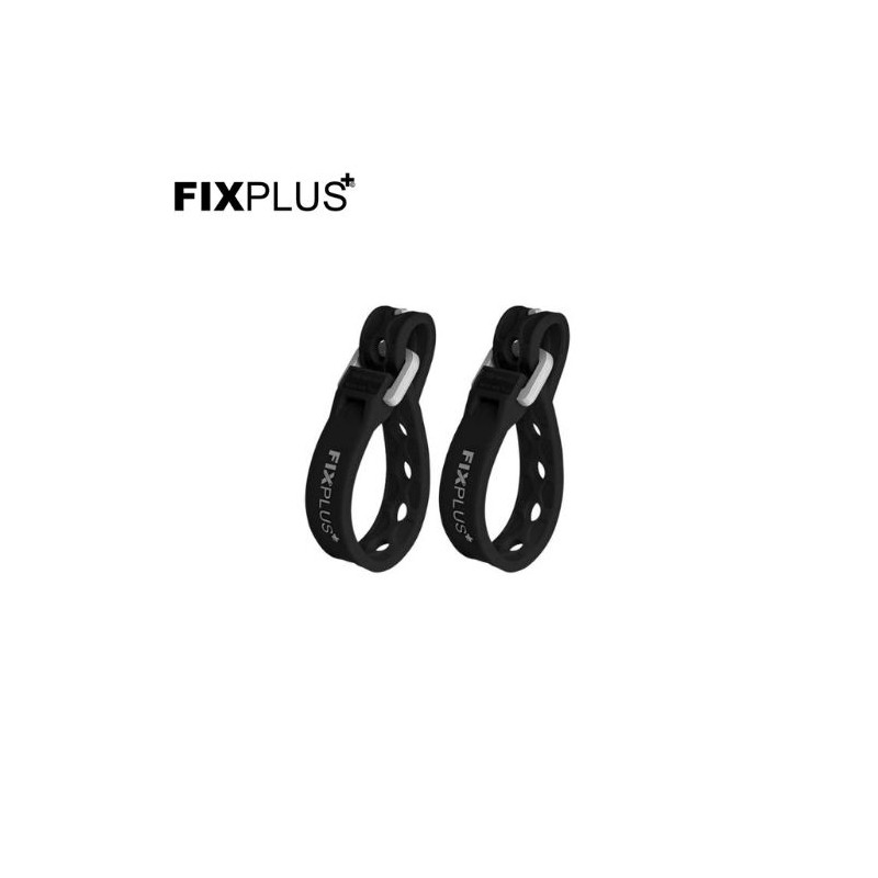 Pack de 2 bridas elásticas de 23 cm Negras FIXPLUS