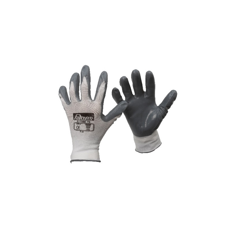 Guantes NYLON Gris Impregnado de Nitrilo Eco Talla 10 FAHERMA
