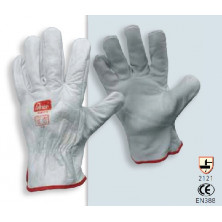 Guantes PIEL Flor Vacuno Gris con ribete 1ª Calidad Talla 11