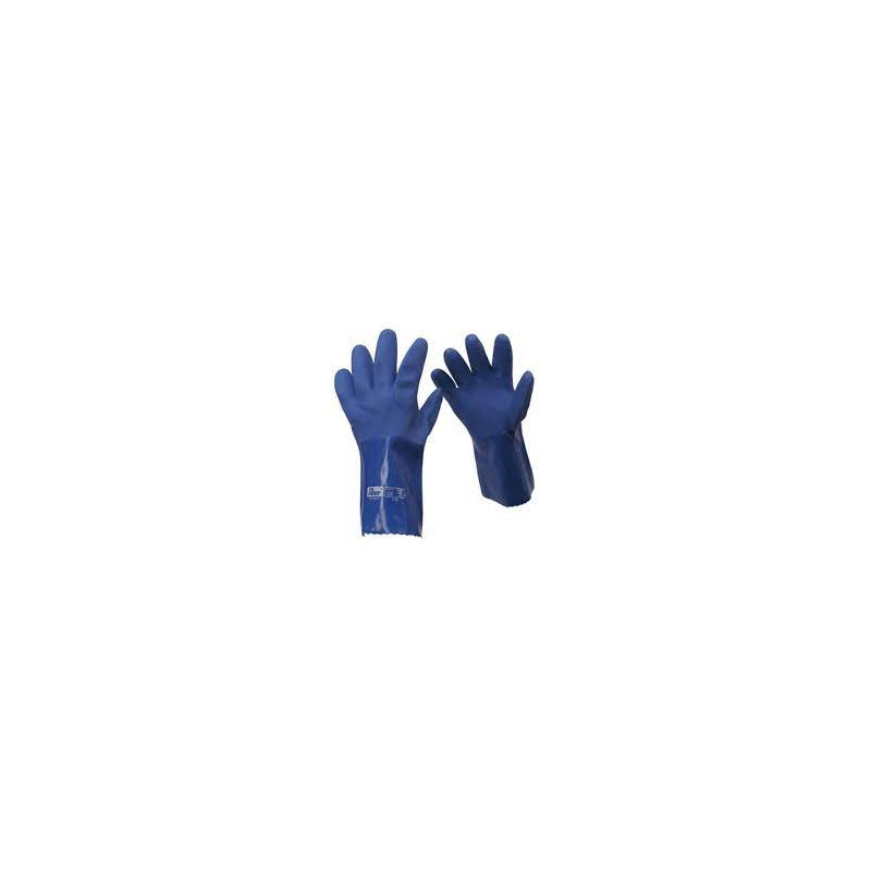 Guantes PVC Azul Interior confortable sin costura Talla 10