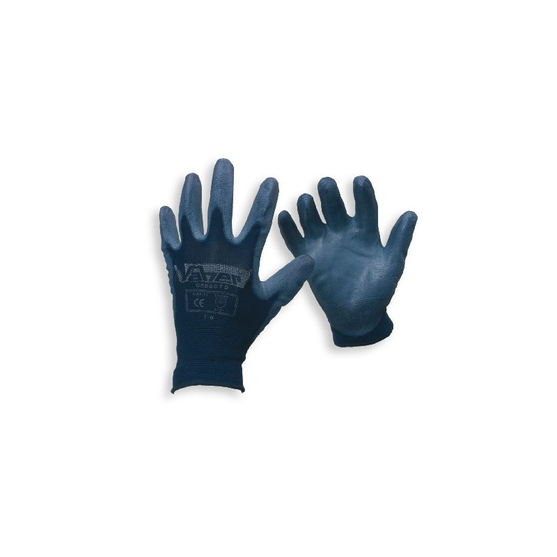 Guantes NYLON Azul Impregnado de Poliuretano Talla 6 FAHERMA