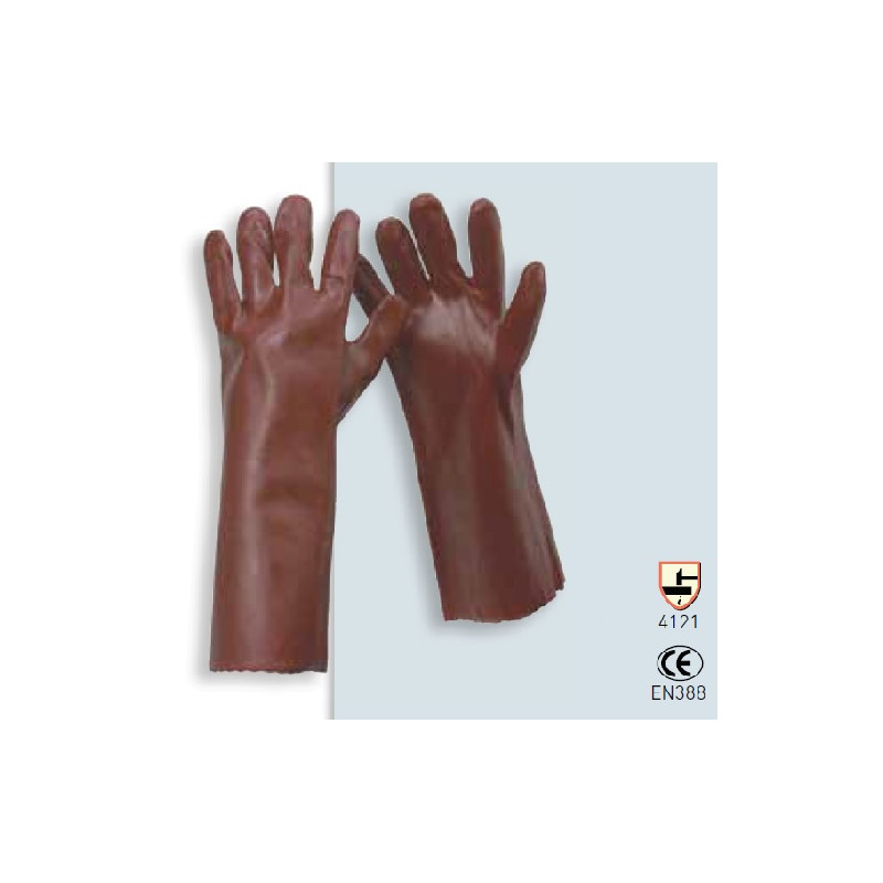 Guantes Revestido de PVC Rojo 40 cm UUS