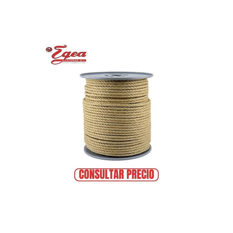 Cuerda Cáñamo Maroma 10mm 4 cuerdas Rollo 100m EGEA