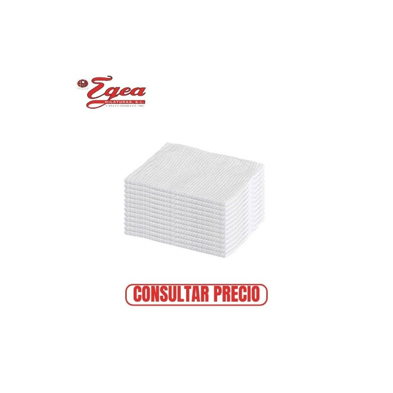Bayeta de punto Blanco 40x30cm 60% algodón Precio Pack 12 uds  625gr EGEA