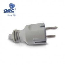 Clavija 16A 220V TT Lateral + PVC Gris Diámetro 4,8mm IP44 Retractilado GSC UUS
