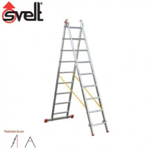 Escalera ALUMINIO transformable 2 tramos 9 peldaños EN131 ECO LÍNEA SVELT