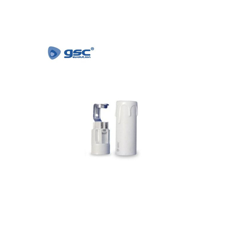 Portalámpara E14 Vela lágrima 65mm Blanco GSC C1/50