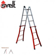 Escalera HIERRO/ALUMINIO telescópica tijera extensible 8 peldaños SERAFINA MIXTA SVELT