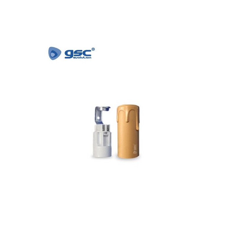 Portalámpara E14 vela lágrima 65mm Crema GSC C50/500