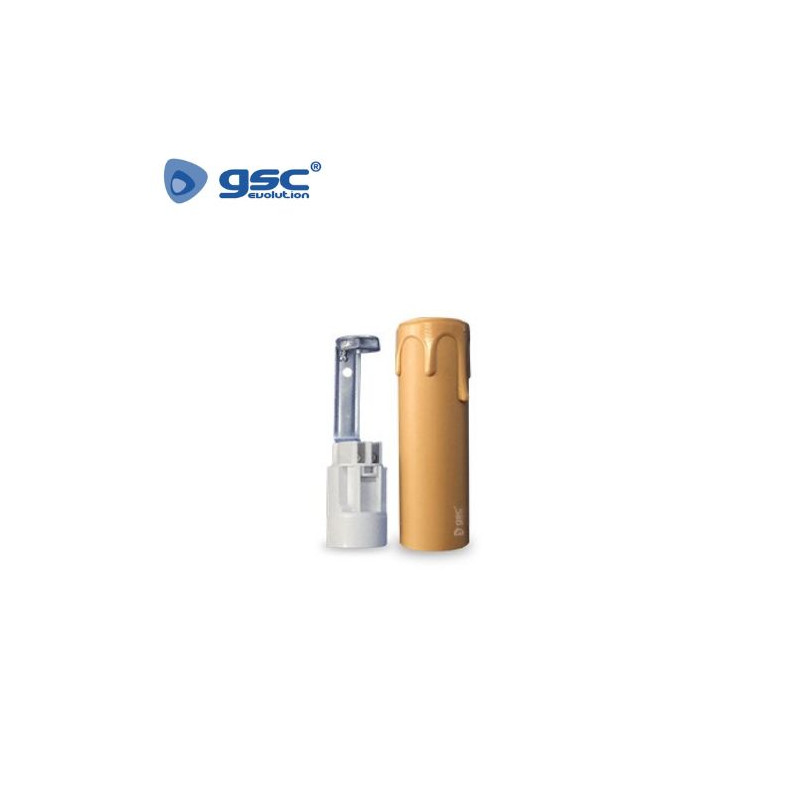 Portalámpara E14 vela lágrima 85mm Crema GSC C50/500