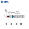Base 6 Tomas TT 3x1,0mm 1,5 metros de cable con interruptor Blanca GSC C1/15