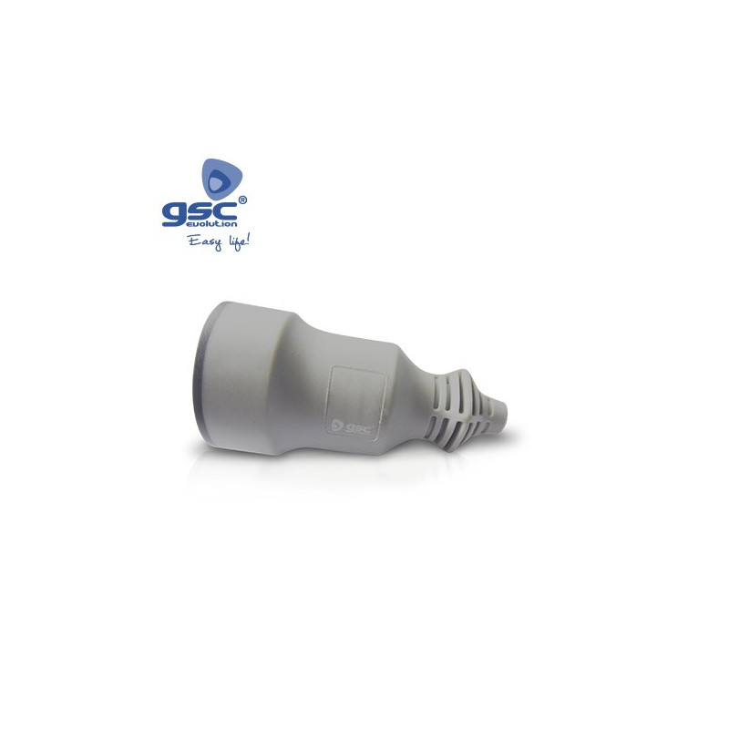 Base móvil 16A 220V TT Lateral Gris Bipolar Diámetro 4,8mm IP44 Retractilado GSC C25/200
