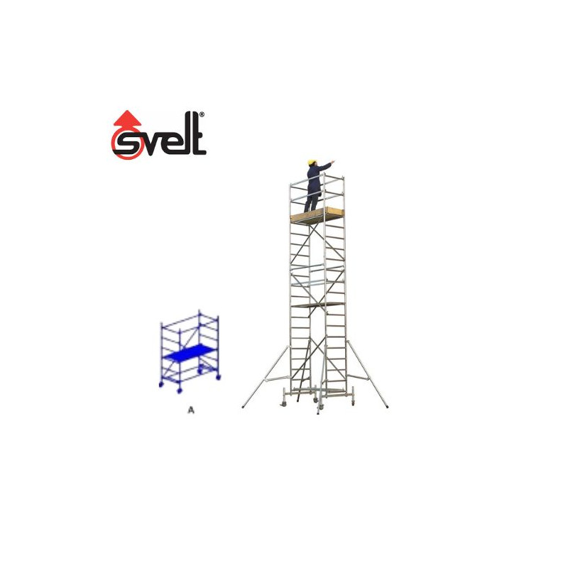 Andamio módulo A de 1,95m con ruedas de aluminio MILLENIUM automático SVELT