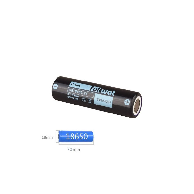 Pila Litio 18650 3.6v 2600 mAh con teton