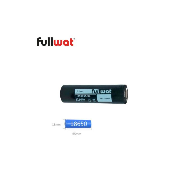 Pila Litio 18650 3.7v 3400 mAh FULLWAT