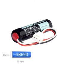 Pila Litio 18650 3.6v 3400 mAh con cable y conector