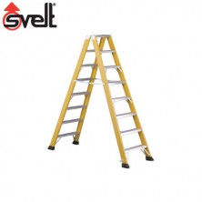 Escalera FIBRA doble subida peldaño ancho 8 peldaños EN131 V6 SVELT