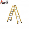 Escalera FIBRA doble subida peldaño ancho 8 peldaños EN131 V6 SVELT