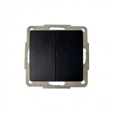Mecanismo de empotrar Serie GAMMA Doble conmutador 10A-220V Negro GSC