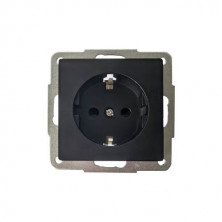 Mecanismo de empotrar Serie GAMMA Base enchufe TT 10A-220V Negro GSC C10/100