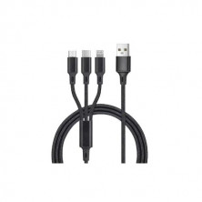 Cable 3 en 1 (USB Tipo C, Lightning y micro USB) de nylon trenzado 1,2 metros GSC