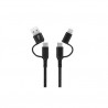 Cable 4 en 1 (2 USB Tipo C, Lightning y USB) de nylon trenzado 1,5 metros GSC