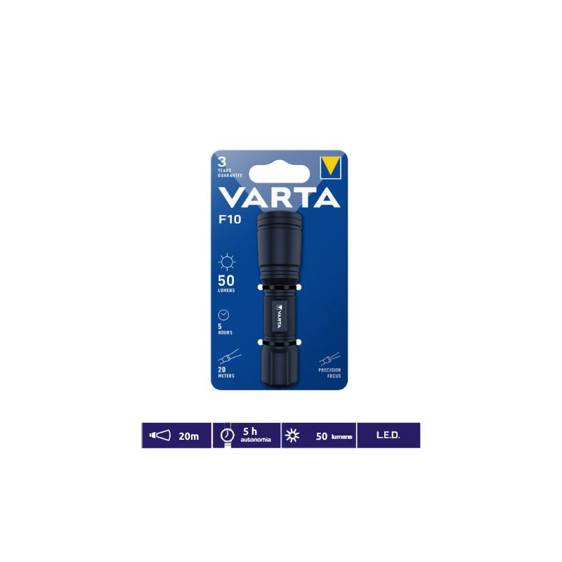 Linterna LED Flashlight F10 50Lm 99,5x27mm diámetro (Funciona con 1 pila AA no incluida) VARTA