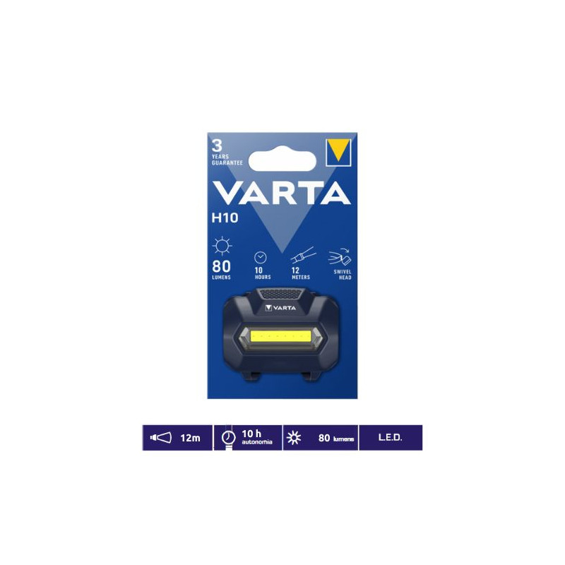 Linterna Frontal Headlight H10 80Lm 49,5x60mm (Funciona con 3 pilas AAA no incluidas) VARTA