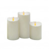 Pack 3 velas decorativas LED de cera 100-120-150mm (funciona con pilas AA) Blanco BAMBASY C1/6