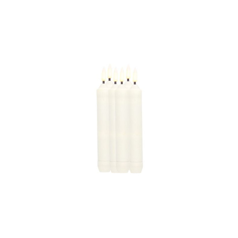 Pack 6 velas decorativas LED candelabro 160mm (Funciona con pilas AA LR06) BAMBASY C1/60