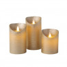 Pack 3 velas decorativas LED de cera 100-120-150mm (Funciona con pilas AA) Dorado BAMBASY C1/6