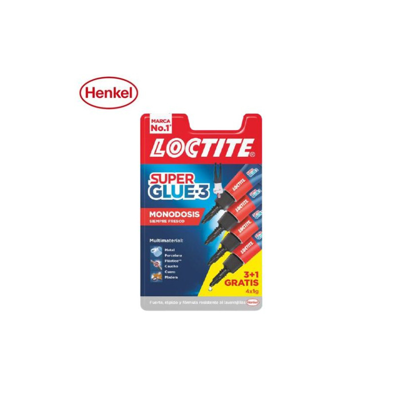 Loctite adhesivos SG Mini Trio 1 gramo (3+1)  Blister 4 unidades