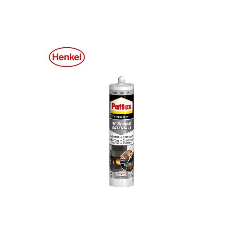 Pattex Silicona Refractaria 1200 grados Barbacoas y Chimeneas Gris