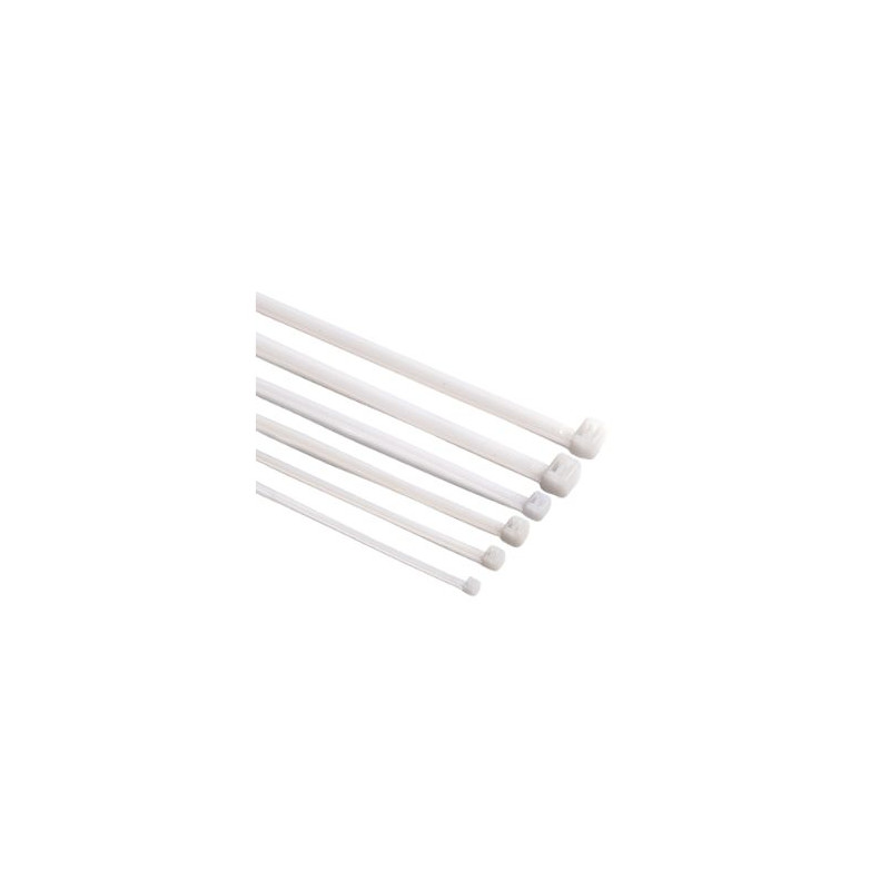 Brida de nylon Blanco 98x2,5mm / 8 Newtons Bolsa de 100 unidades (Precio por unidad) NORMA