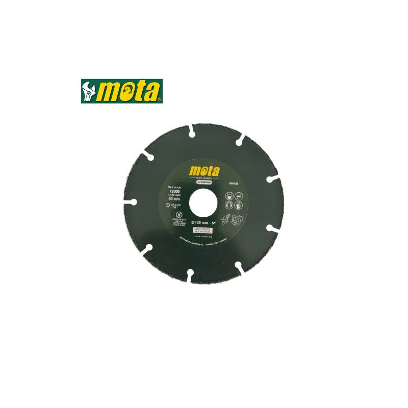 Disco de diamante multiuso corte en seco 125mm